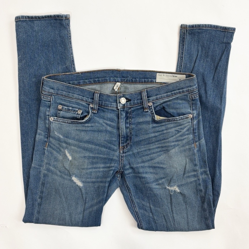 Rag & Bone The Dre Armitage Classic Skinny Leg Blue Jeans